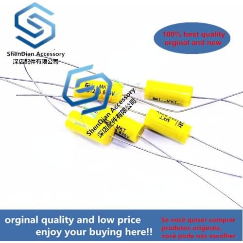 10pcs 630V fever electrodeless copper foot audio 0.022uf yellow through heart axial cholangio mechanical coupling film capacitor