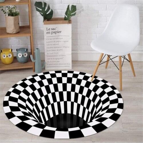 3D Vortex Illusion Rugs Non-slip Durable Swirl Print Doormat Nordic Simple Living Room Bedroom Floor Pad Home Decor Accessories
