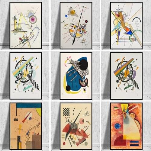Abstract Geometric Artwork By Wassily Kandinsky Canvas Art Paintings Posters and Prints Wall Art Pictures for Living Room Decor