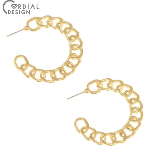 Cordial Design 50Pcs 36*39MM Jewelry Accessories/Earrings Stud/Jewelry Findings & Components/DIY Making/Chain Shape/Hand Made