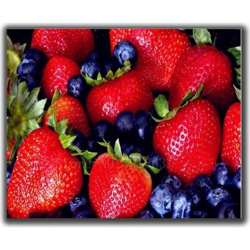 Diamond Mosaic Diy Diamond Embroidery Strawberries & Blueberries Full Diamond Painting Cross Stitch Rhinestone Home Decorations