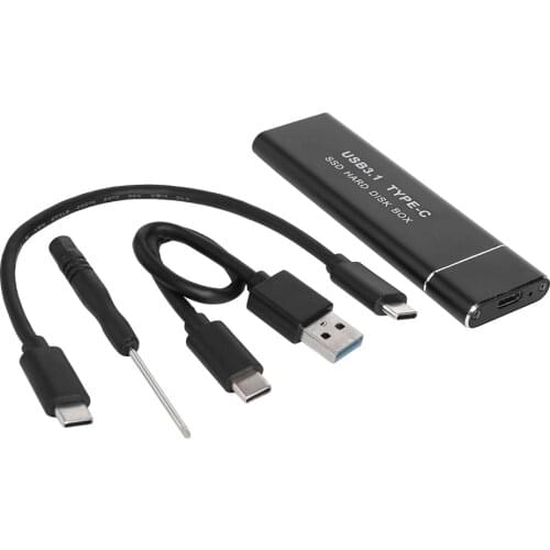 M2 SSD Case M.2 NVME PCIe to USB3.1 GEN2 M Key Solid State Disk Enclosure Adapter for 2230/2242/2260/2280 Type-C SSD Case Box