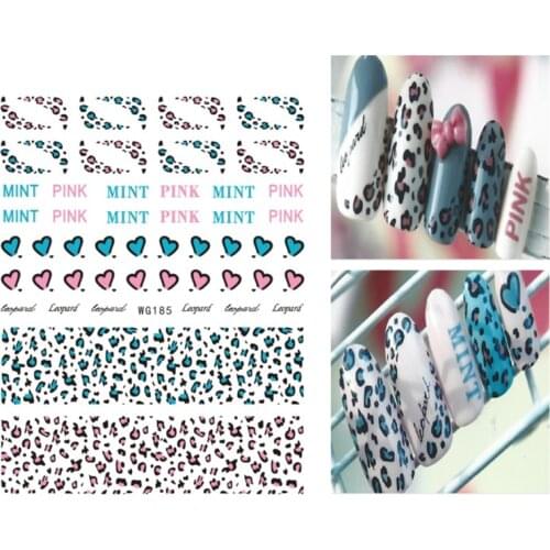 10PCS Checkered Flowers Leopard Print Nail Art Sticker Checkered Chrysanthemum Nail Art Decoration Repair Decal Accessories