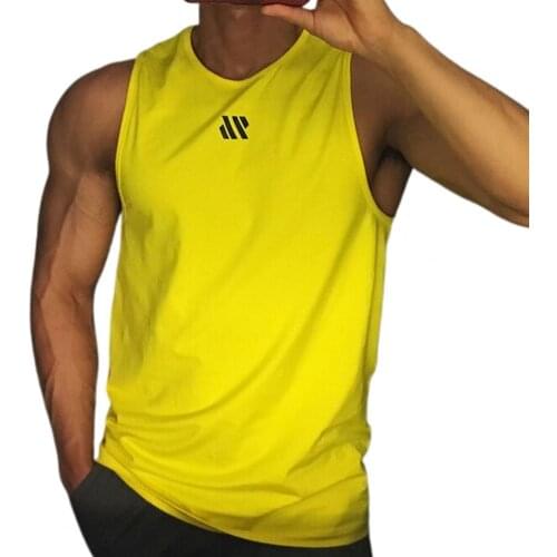 Summer Men Workout Vest Sleeveless Breathable Polyester Vest Bodybuilding Sweatshirt Fitness Sportswear Tops Male Tank Top