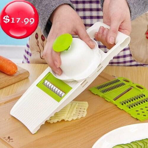 Multifunctional Vegetable Slicer 5 Piece Set Garlic Crusher Potato Grater Kitchen Gadgets