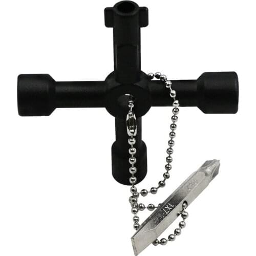 Multifunction Stainless Steel Electric Control Spanner Cabinet/ladder Train Water Meter Valve Black Cross With Batch-key Wrench