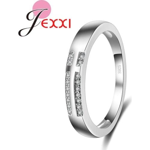 Trendy Jewelry Bijoux Full White Cubic Zirconia Women Cross Design Wedding Engagement Ring 925 Sterling Silver Hot Sale