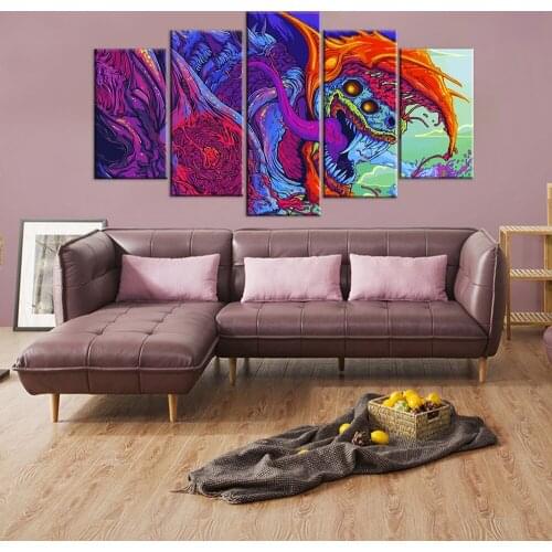 Modular Pictures Home Wall Abstract Poster HD Printed 5 Pieces Canvas Hyper Beast Decor Anime Oil Painting For Boys Bedside Back