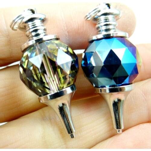 Natural stone Turquoises Quartz Crystal Opal lapis tiger eye Pendulum pendant for diy Jewelry making necklace Accessories10pcs