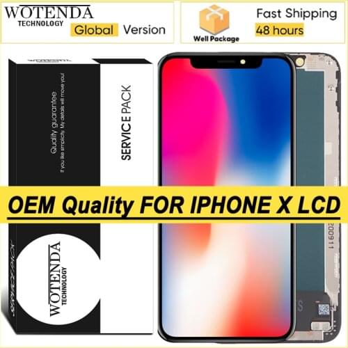 Original OEM Display For iPhone X LCD Touch Screen Digitizer Assembly Repair Parts with Service Pack