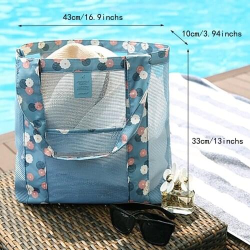 Beach Mesh Bag Children Toys Organizer Pouch Bags Outdoor Travel Storage Bag Outdoor Shoulder Beach Mesh Bag Beach Bag