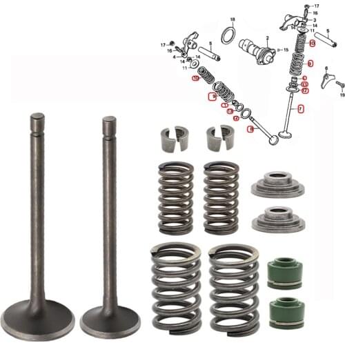 Complete Set Cylinder Head Valve Kit For Honda XR200 XR200R ATC200/S/ES/M/X XL185S Cylinder Intake Exhaust Valve Kit