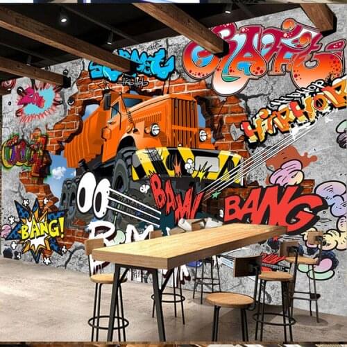 Custom Poster Photo Wallpaper Retro Nostalgia 3D Cartoon Car Graffiti Mural Wallpaper For Living Room TV Backdrop Wall Paper