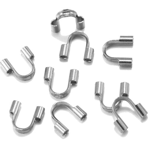 30pcs/lot 4.5x4mm Stainless Steel Wire Guardian Wire Protectors Loops U Shaped For Jewelry Making DIY Accessories