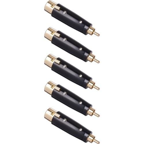 Straight Adapter Plated Speaker Cable Extender RCA Male XLR Female Adapter Gold Plated Audio Connector for Microphone