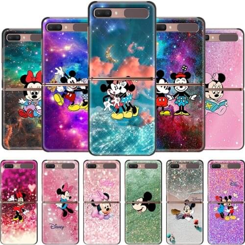 Mickey Minnie colorful Shockproof Cover for Samsung Galaxy Z Flip Flip3 5G Black Phone Case Shell Hard Fundas Coque Capa