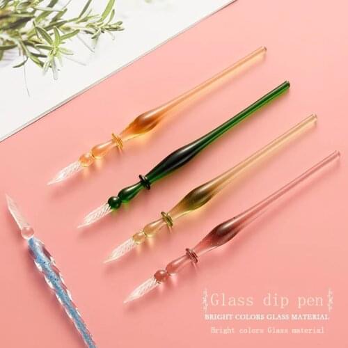 High quality gift vintage glass dip pen writing tool glass drip fountain pen signature refill ink fountain pen