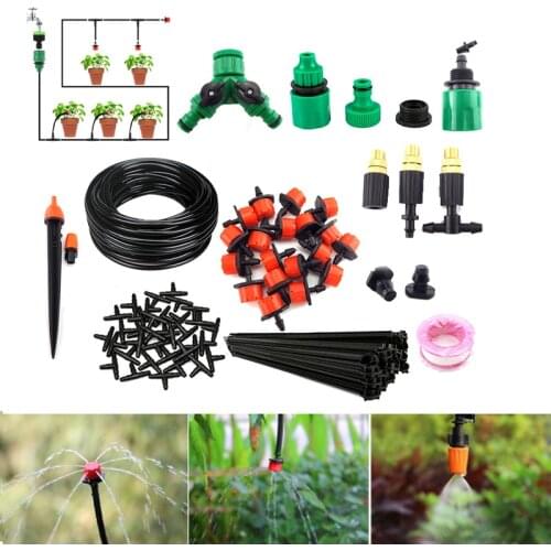 5m 4/7mm Hose DIY Drip Irrigation System Automatic Watering Kit Garden Tools Set Adjustable Micro Dripper for Plants