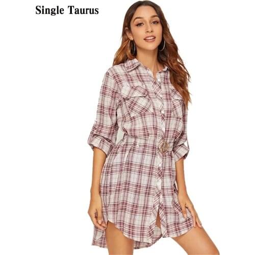 Модные платья-рубашки Single Taurus China At AliExpress