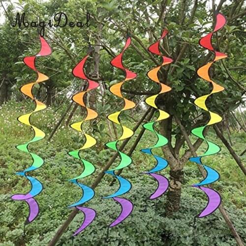 2Pcs 55'' Rainbow Nylon Windmills Wind Windsocks Tent Home Lawn Yard Garden Party Decor Whirligig Outdoor Toy Foldable