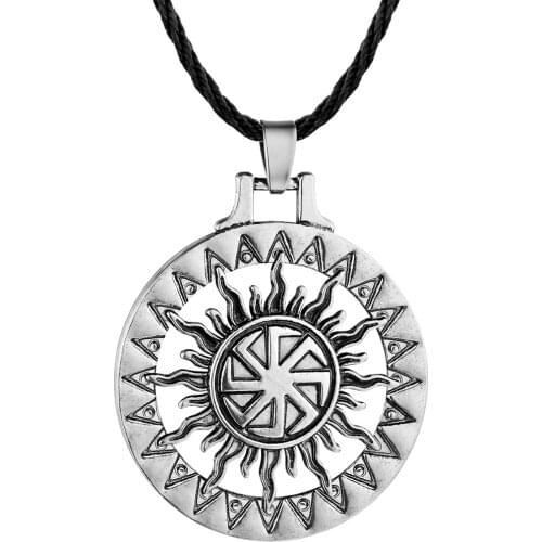 Slavic Kolovrat Pendant Wheel Amulet And Talisman Pagan Mens Womens Necklaces Jewelry