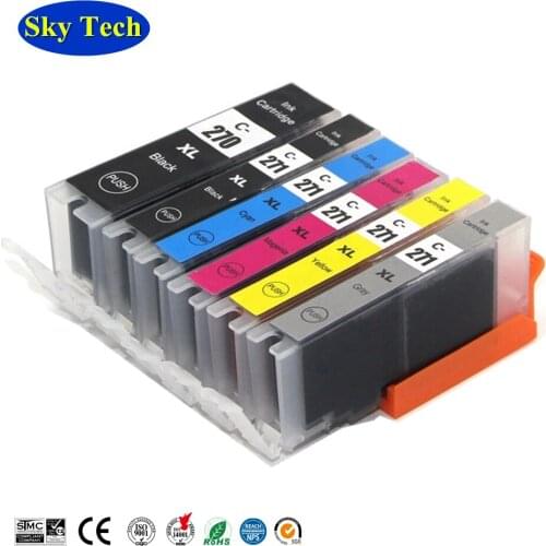 6PK Compatible Ink cartridges For PGI270 CLI271 PGI-270 CLI-271, For canon MG5720 MG5721 MG5722 MG6820 MG6821 MG6822 MG7720 etc