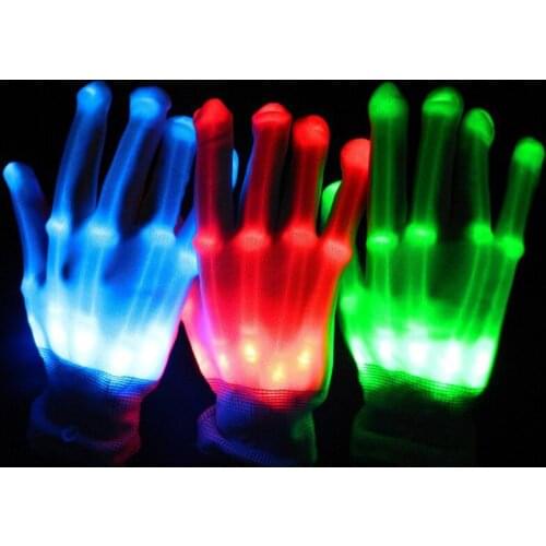 2018 Limited Led Dance 1pairs Unisex Lighting Led Gloves Flash Toys Party Supplies Dancing Luminous Glowing Bone Skeleton Light