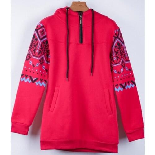 Plus Size S-4XL Loose Women Winter Thicken Outerwear Pullover Floral Printed Hoodie Sweatshirt Slim Fit Moleton Feminino Inverno