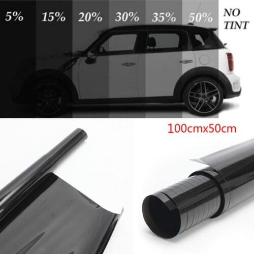 100x50CM Auto Tint Film Window Solar UV Protection Film Sticker Dark Black Car Window Foils Tint Film Glass Car Accessaries
