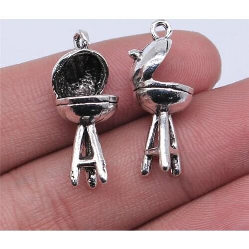 WYSIWYG 5pcs 26x11mm Antique Silver Color Bbq Charms Pendant For Jewelry Making DIY Jewelry Findings