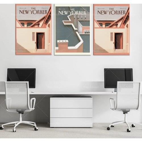The New Yorker Magazine Vintage Prints, 3 piece set poster, retro, vintage art, gallery wall, magazine prints