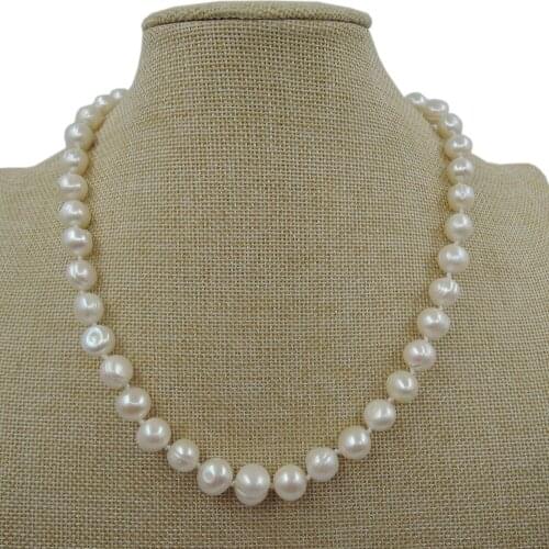100% NATURE FRESHWATER PEARL NECKLACE-AA quality very shiny