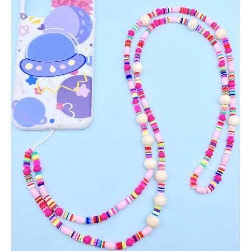 2021 Chic Beads Long Hanging Neck Mobile Phone Necklace Lanyard Mobile Phone Chain