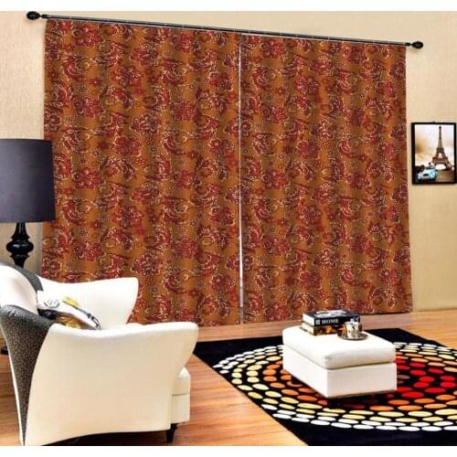 3D Curtain Luxury Blackout Window Curtain Living Room flower curtains Blackout curtain