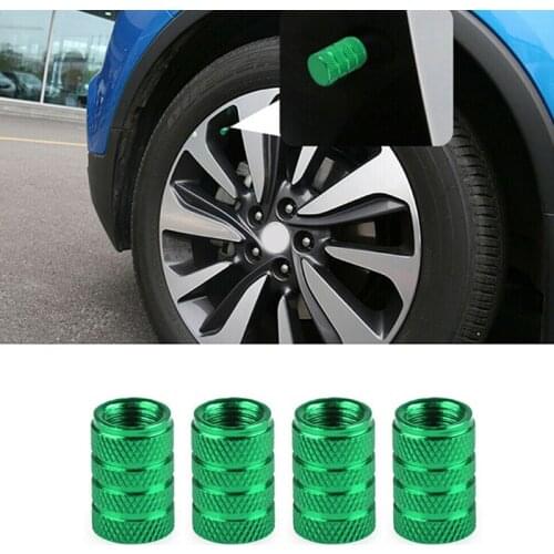 Aluminium Car Wheel Tyre Valve Stems Air Dust Cover Screw Cap 4Pcs