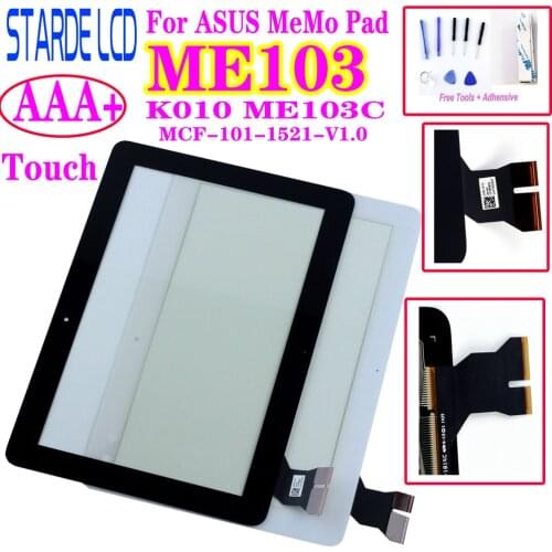 AAA+ 10.1" For ASUS MeMo Pad ME103 K010 ME103C Touch Screen Digitizer Glass Panel Sensor MCF-101-1521-V1.0 Black Cable
