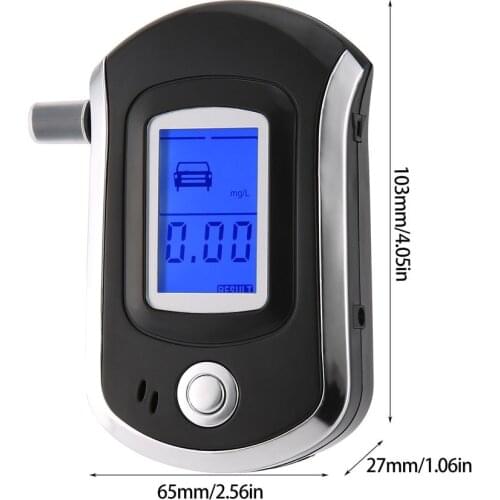 High precision Digital Breath Alcohol Tester Breathalyzer with LCD Display with 5 Mouthpieces AT6000 Hot Selling Dropshipping