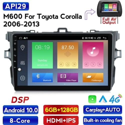 2Din android 10.0 Car Radio Multimedia Player GPS For Toyota Corolla E140/150/2006-2013 DSP HDMI SWC Carpaly NO DVD 2 din