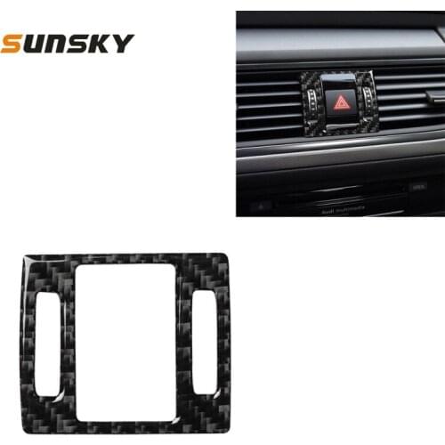 Car Warning Light Strip Carbon Fiber Decorative Sticker for Audi A6 S6 C7 A7 S7 4G8 2012-2018, Left and Right Drive Universal