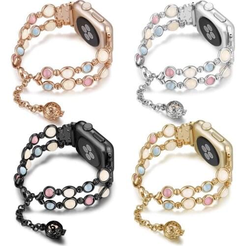 Luminous Agate Beads Band for Apple Watch Band 38mm 40mm 42mm 44mm Strap for Apple Iwatch Series 2 3 4 5 Bracelet Belt Watchband