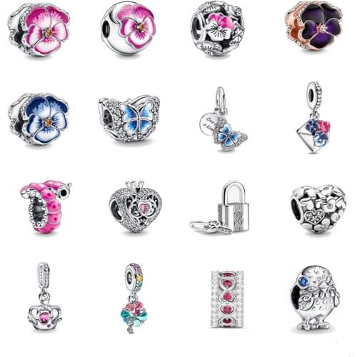 2021 NEW girl boy girl naby footprint dad mom diy Beads fit Original Pandora Charms Silver 925 Bracelet DIY Women Jewelry F002