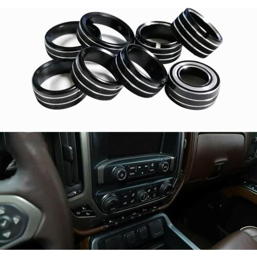 Center Console Air Conditioner Switch Button Knob Trim For Chevy Silverado 14-18 Aluminum Alloy Accessories