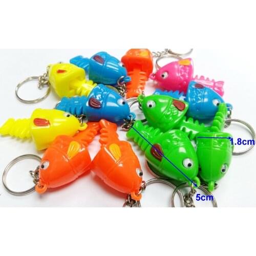 6 Pieces Fish Bone Pendant With Key Chain E302 Girl Kids Vintage School Bag Party Favors Gift Novelty Birthday Prize