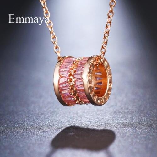 Emmaya Delicate Round Shape AAA Geometry Zirconia Necklace For Women&Girls Romantic Gift For Lover Charming Two Color Jewelry