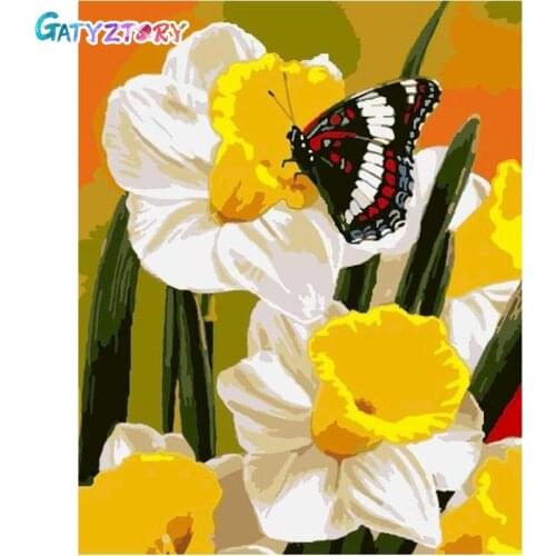 Gatyztory Painting By Numbers For Adults Flowers Coloring By Numbers Acrylic Paints Set Wall Decor Decorative Frames Framed