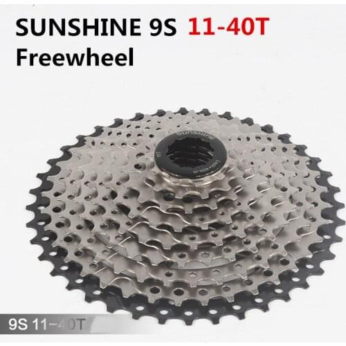 SUNSHINE Mountain Bike Silver Black Freewheel 11-40T Cassette Flywheel 9 Speed Bicycle Large Tooth Free Wheel