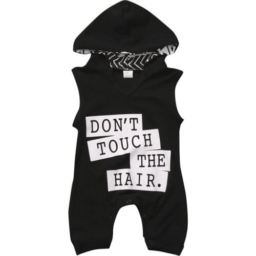 Pudcoco Fast Shipping New Newborn Toddler Baby Kids Boy Outfit Clothes Print Letter Cotton Sleeveless Hooded Romper Jumpsuit