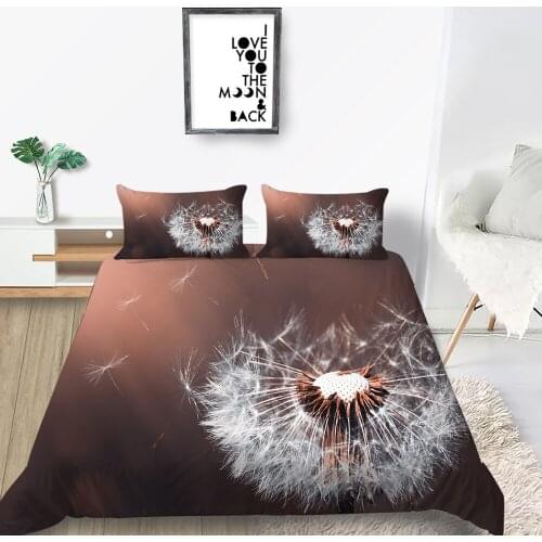 King Size Bedding Set Dandelion Lifelike Fashionable Luxury Duvet Cover Brown Queen Twin Full Single Double Comfortable Bed Set