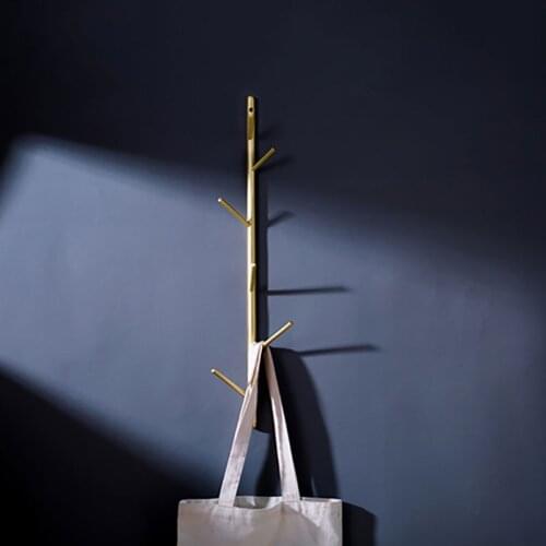 Brass Coat Rack Home Cloth Hanger Wall Hooks Dress Tower Hangers Bathroom Bedroom Storage Hook Rack Robe Wall Accessory Tree