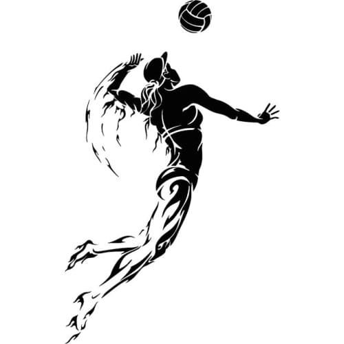 LLY-1453 Volleyball Player Sports Girl Car Sticker PVC Auto Body Decoration Waterproof Sunscreen Decal Can Be Customized Color